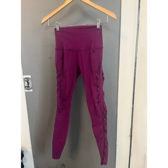lululemon athletica size 4 leggings purple fuchsia - Picture 1 of 4